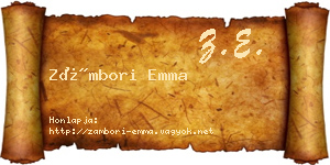 Zámbori Emma névjegykártya