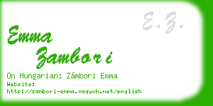 emma zambori business card